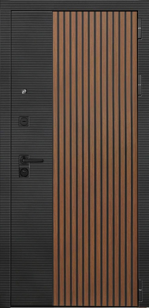Входная дверь ДвериПРО Модель Л-48 Без фрезеровки Дуб пацифик горизонт DPRO228212 внешняя сторона